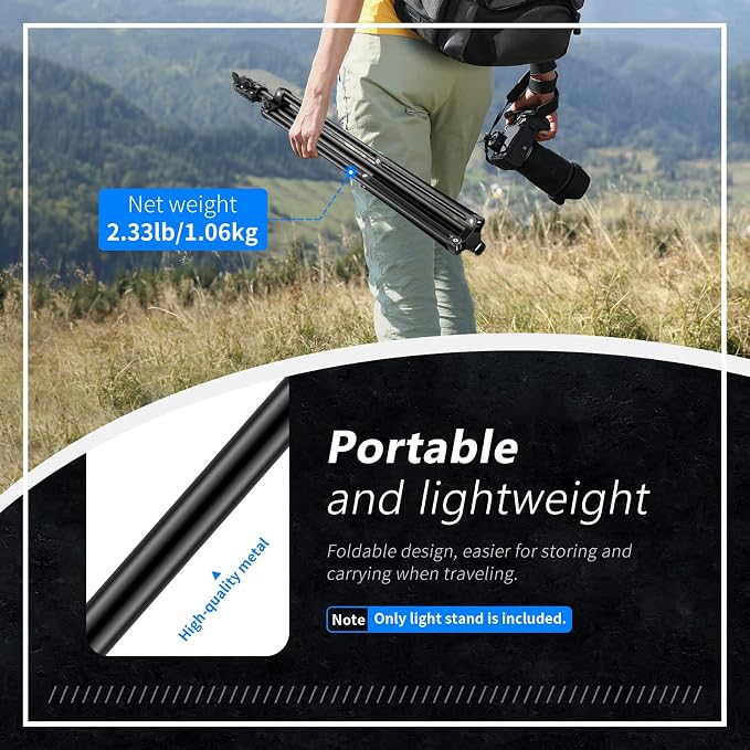 Neewer 75"/6 Feet/190CM Photography Light Stands for Relfectors, Softboxes, Lights, Umbrellas, Backgrounds - Image 6