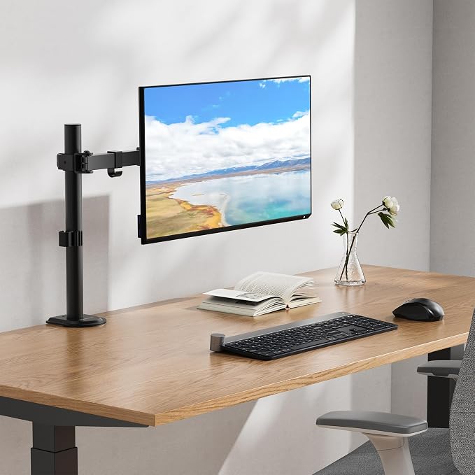 Mount-It Single Monitor Arm Desk Mount, 17-32 Inch Screens, Black - Image 2