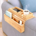 Bamboo Couch Arm Tray Sofa Armrest Tray Cup Holder,2-in-1 Couch Armrest Tray with Slide Detachable Tray,Couch Caddy,Slip Foldable Sofa Table,Phone Stand,Book Holder (Bamboo) by Weraher