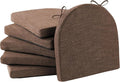 IPYNBAP Chair Cushions for Dining Chairs, Kitchen Chair Cushions, 16'' x 16'' x 2'', Non Slip Indoor Seat Cushions, Chair Pads for Dining Chairs with Ties & Removable Cover, Set of 6, Brown by IPYNBAP