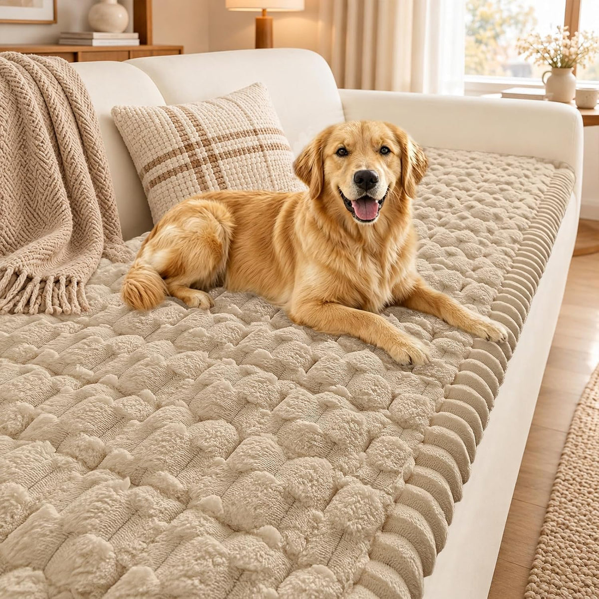 Smiry Couch Covers for Dogs, Non Slip Fuzzy Pet Sofa Protector Washable by Smiry
