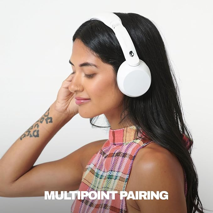 Skullcandy Icon 180 Wireless On-Ear Bluetooth Headphones - Bone | 50 Hours Battery, Lightweight and Travel Ready, Secure Fit, Sweat and Water Resistant, Microphone iPhone Android, Foldable - Image 4