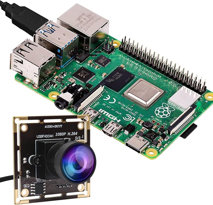 ELP H.264 1080P USB Camera Module with Microphone Wide Angle Fisheye Webcam | 170degree FHD PC Camera for Computer, UVC USB2.0 Lightburn Camera for Laser, Home Security, Embedded Machine Vision, Robotics - Image 4