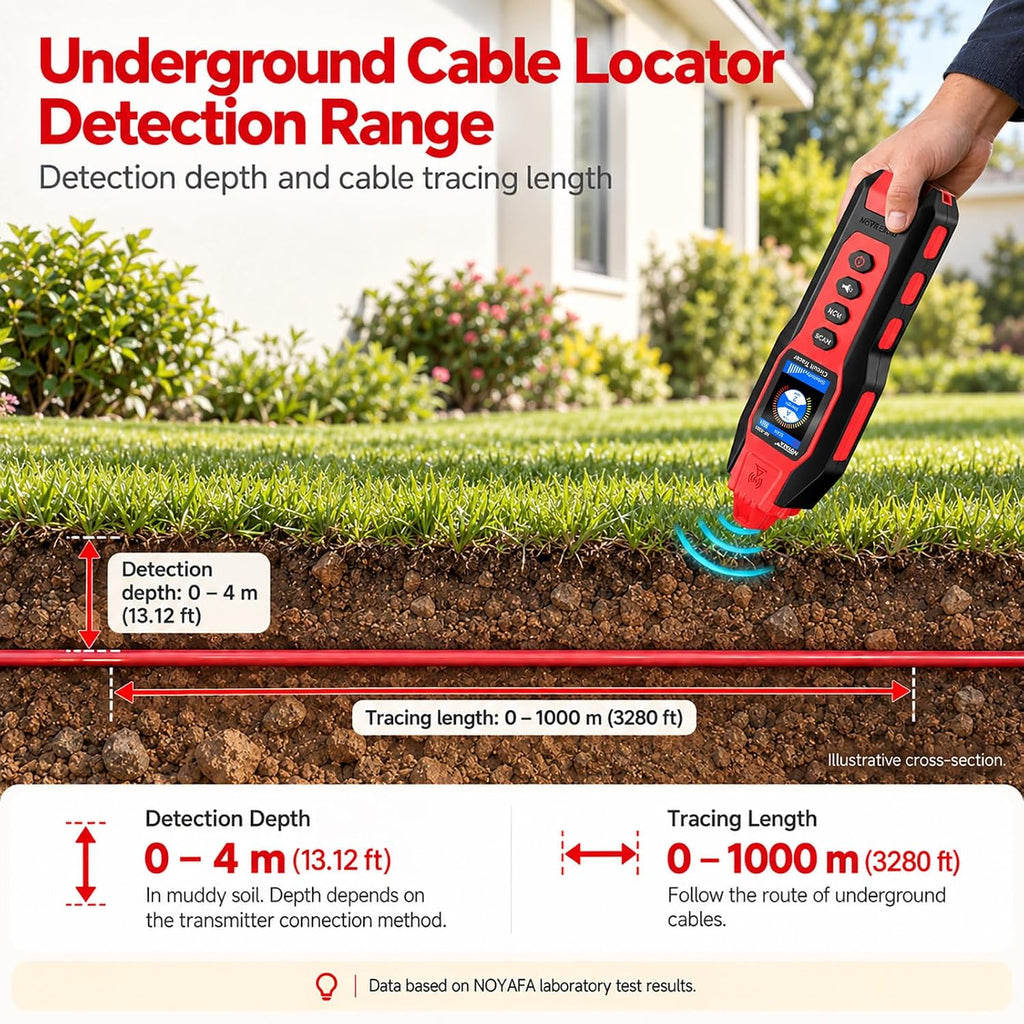 NOYAFA NF-8301 Circuit Tracer, Underground Wire Locator &Digital Multimeter - Image 3