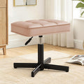 LUE BONA Adjustable Vanity Stool, 15''-19.5'' Foot Rest Under Desk, 360° Swivel Vanity Chair for Makeup Room, Rose Gold Upholstered Faux Leather Ottoman for Bathroom & Living Room, 300lbs by LUE BONA