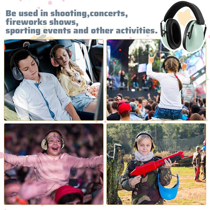 12 Pcs Kids Noise Cancelling Headphones Ear Muffs Boho Style | Ear Protection for Kids Adults 27dB Noise Reduction Hearing Earmuff for Autism Sensory Relief Concerts Fireworks Studying - Image 5