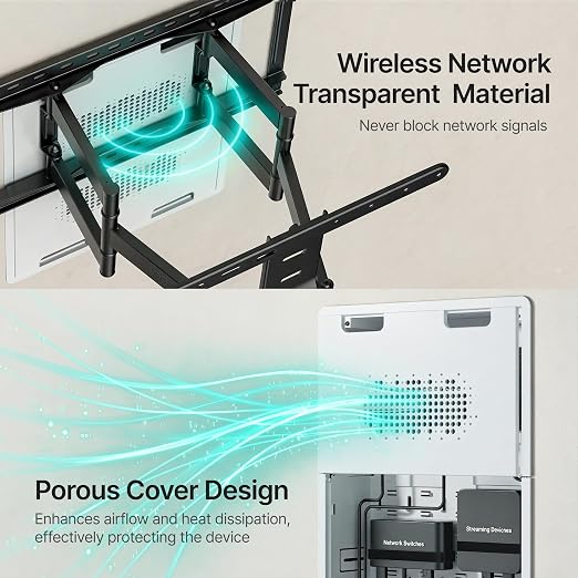 17" in-Wall Media Box Recessed Outlet Cable Management Kit 2 Pack | Structured Media Enclosure, One Connect & Network Switches, Fits Fire TV Stick Samsung, Recessed Design, 2 Pack - Image 7