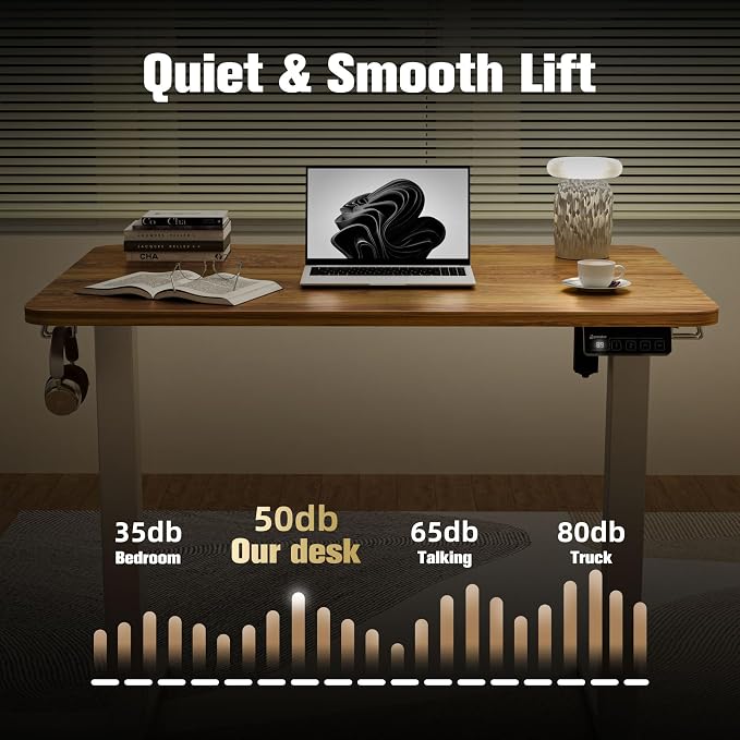 Small Standing Desk, 35"x24" Height Adjustable Sit-Stand for Home Office | Electric Adjustable Standing Desk, Sit to Stand Computer Office Desk with Splice Board, Memory Preset, Lifts 28.7''-46.5" - Image 8