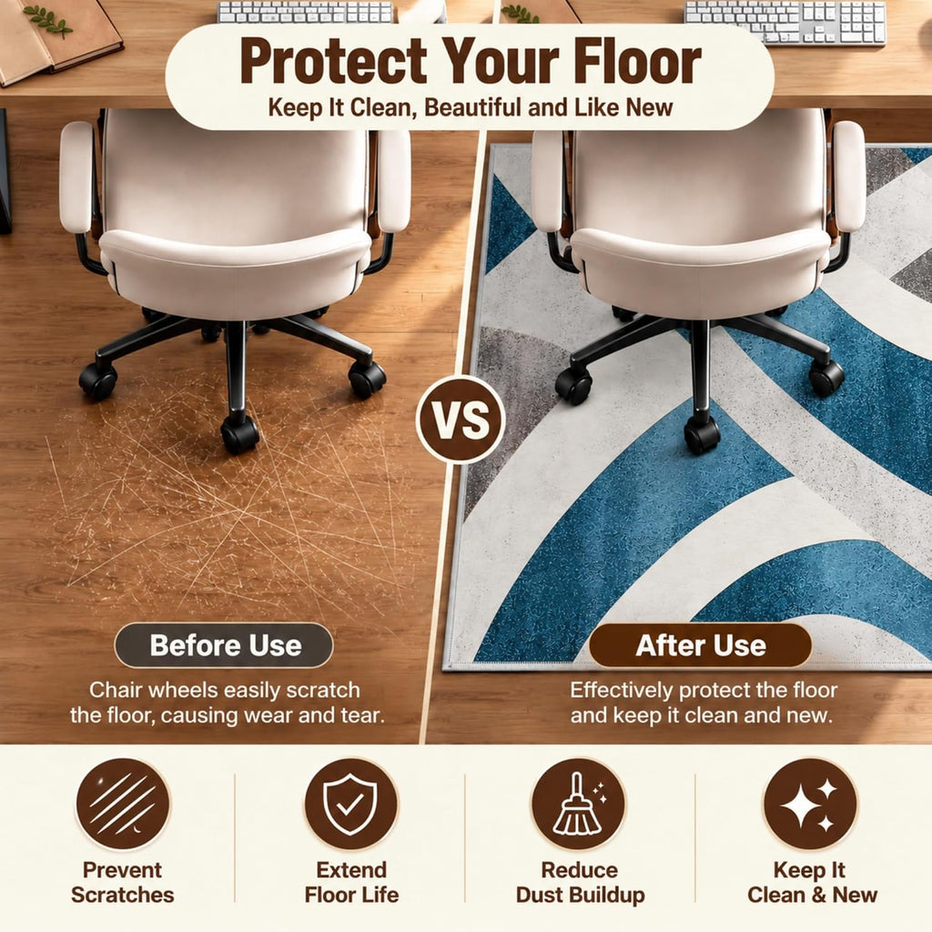 Office Chair Mat for Hardwood Floor, Desk Chair Mat, 48" x 36" - Image 5