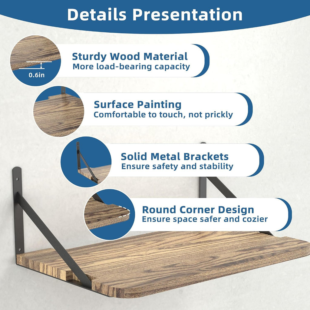 Projector Shelf for Wall Mount, 16.5" × 11", Holds Up to 25lbs, White - Image 3