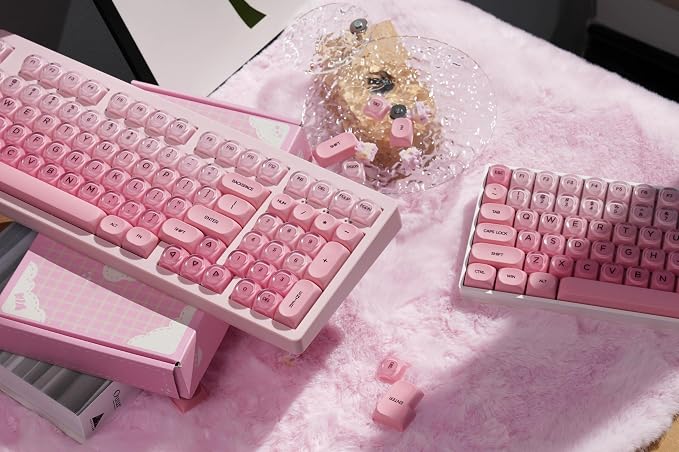 ZORNHER ZH980 Foundation Mechanical Keyboard,95% Pink Creamy Keyboard with Number Pad,Cute Jelly MOA Profile Keycaps,Silent Quiet Switches,Hot-Swappable - Image 6