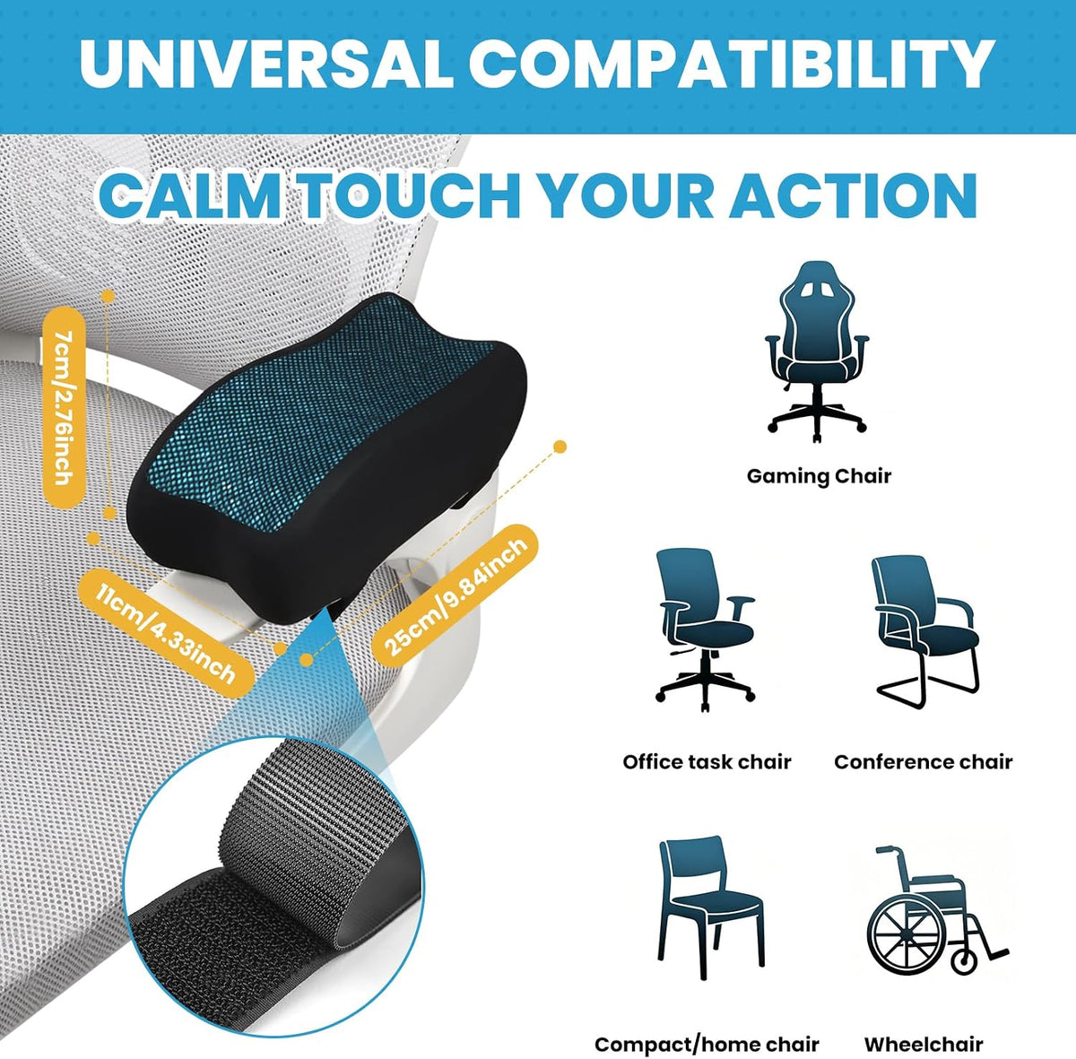 Gel Memory Foam Armrest Pads, 2 Pack - Image 3