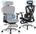 MALOL Ergonomic Office Chair, 400lbs High Back Mesh Desk Chair with 6D Armrests, 3D Headrest, Adjustable Lumbar Support, Seat Depth Adjustment, Tilt Lock, Metal Base & PU Wheels, Grey by MALOL