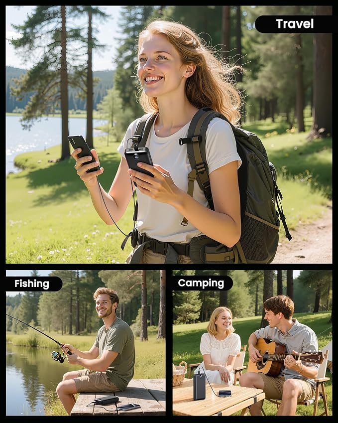 Portable Charger Power Bank 50000mAh 22.5W Fast Charging USB C Battery Bank External Battery Pack Digital Display Phone Charger with 3 Output & 2 Input for iPhone 17/16/15/14/13/12, Samsung etc Black - Image 7