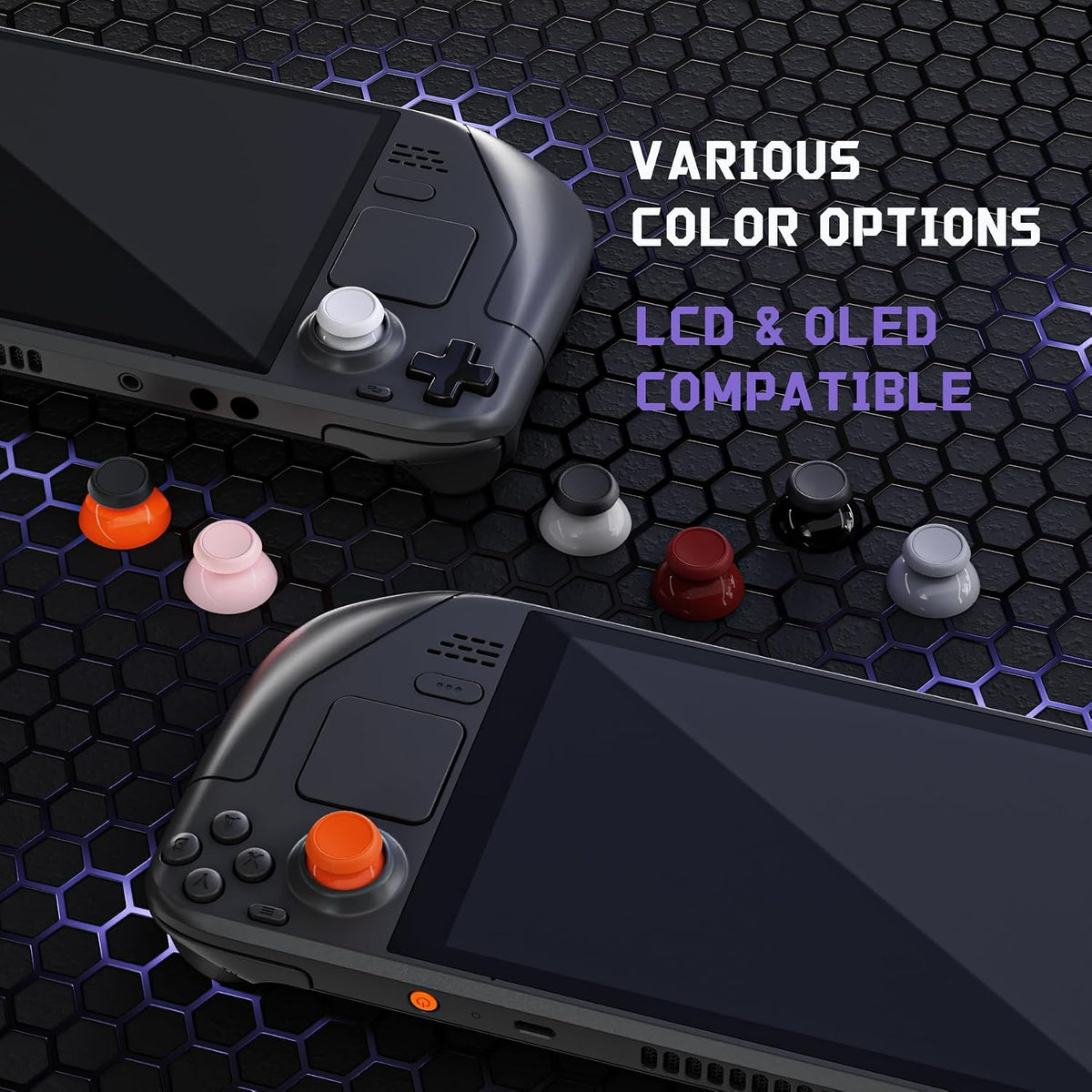 eXtremeRate Replacement Thumbsticks for Steam Deck LCD, Custom Analog Stick Joysticks Repair Kit for Steam Deck OLED Handheld Console with Original Touch Sensing, Anti-Slip Texture Grip - Black - Image 5