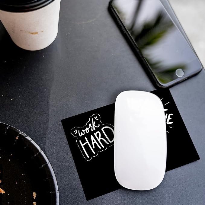 Mouse Pad Adhesive Bottom - Sticks to Any Surface - Portable - Webcam Covers and Screen Cleaner Included (Never GIVE UP) - Image 7