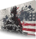 XXL Military Skull American Flag Mouse Pad Rubber Desk Mat 35.4×15.7 in by TSLOVER