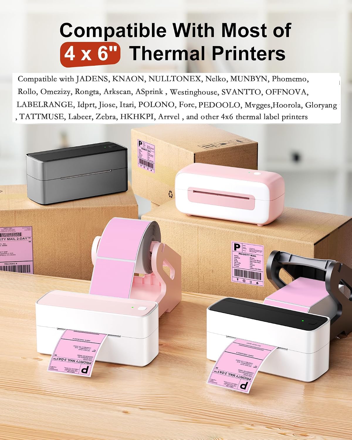 Phomemo 4x6 Thermal Shipping Labels Fan-Fold 500 PCS Adhesive Address Paper - Image 5