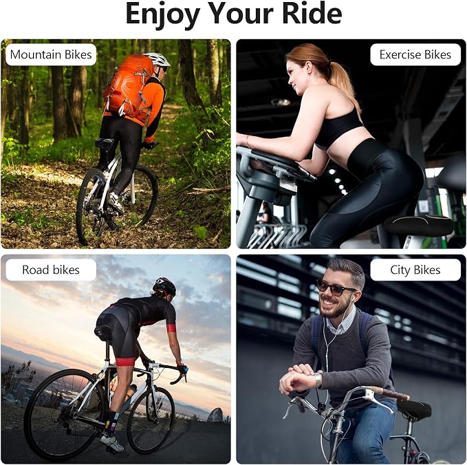 Bike Seat Cushion Gel Padded Bike Seat Cover Extra Soft Comfy for Men Women Comfort,with Peloton Stationary, Exercise, Mountain Bikes, Road & Electric - Image 3