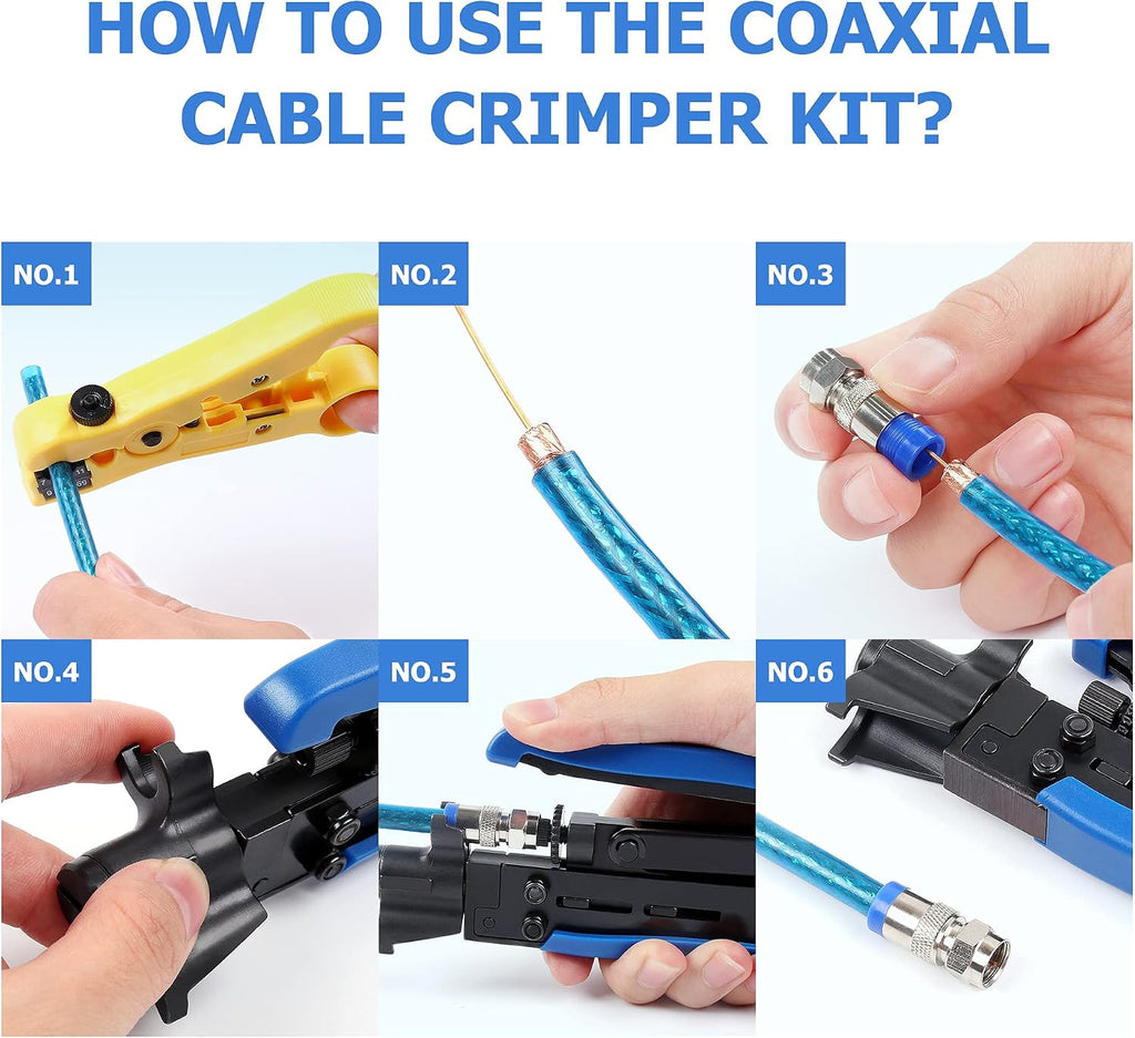 Knoweasy Coax Compression Tool Kit for RG6, RG59 and RG11 Connectors - Image 6