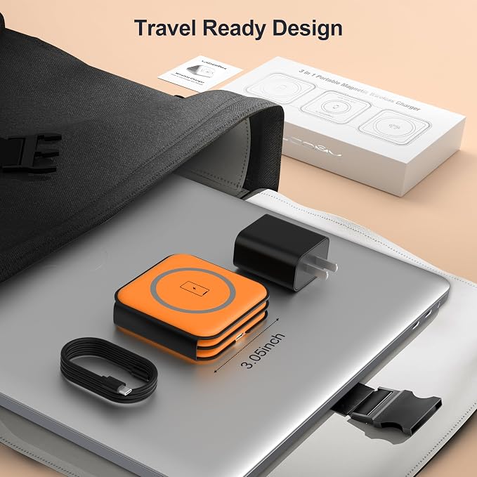 3 in 1 Charging Station for Multple Devices,Foldable 3 in 1 Wireless Charger for Travel,Nano Wireless Charging Station for iPhone16 15 14 13 12 Pro Max/Watch 10 9 8 7 6 5 4 3 Ultra/AirPod Pro - Image 7