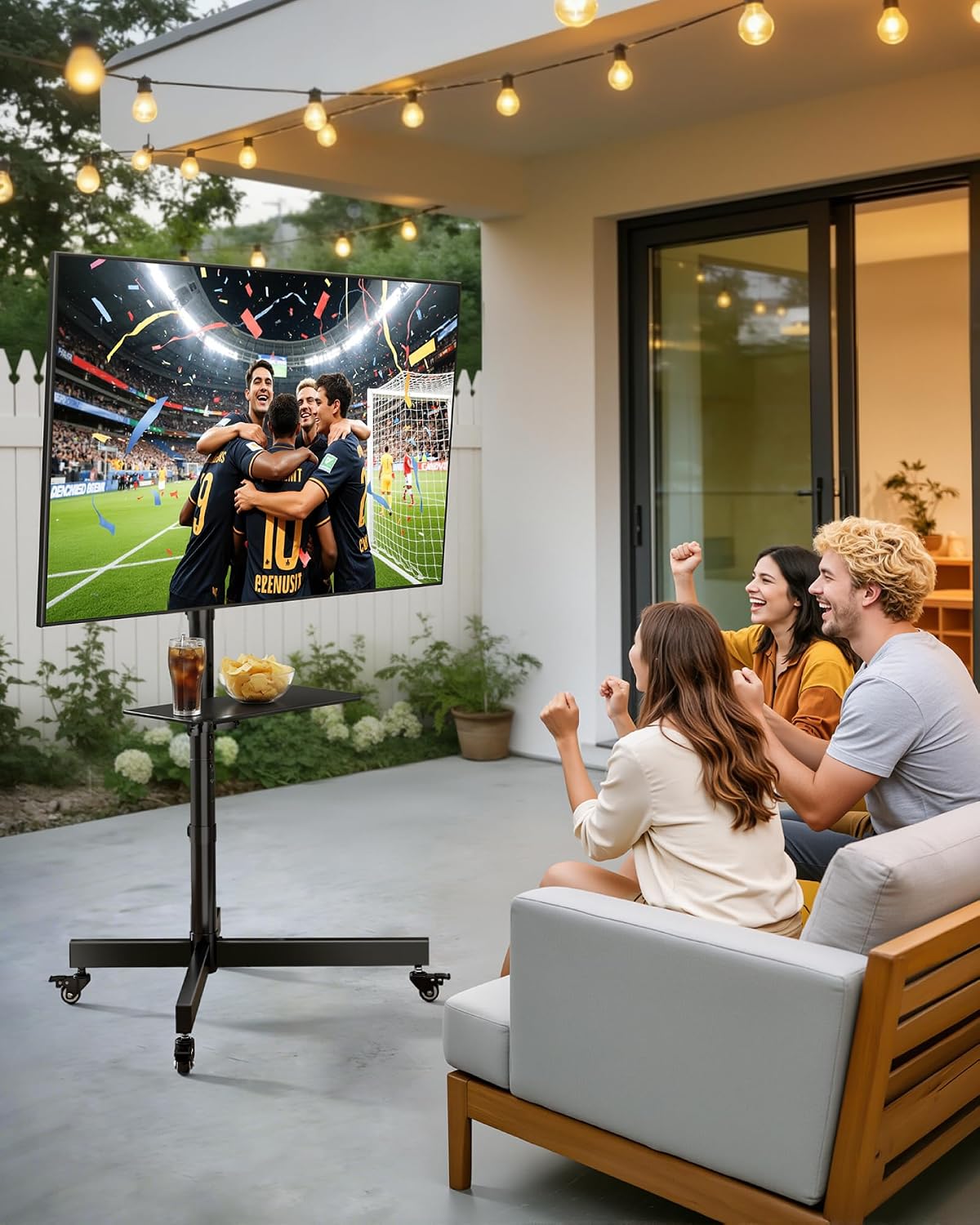 Heavy-Duty Rolling TV Stand for 23-60" TVs, 121 lbs - Image 8