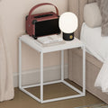 Furinno Moretti Night Stand, 1-Tier Stackable Metal Frame Nightstand, Side Table, End Table, Toolless Assembly, for Living Room, Bedroom, Solid White by Furinno