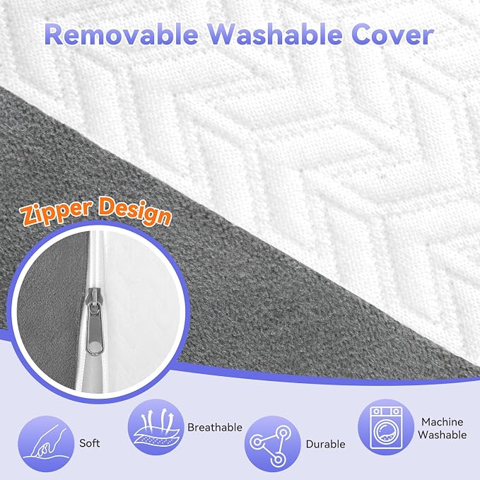 Vekkia Wedge Pillow for Side Sleeping, Back Support with High-Density Foam | Pillow Wedge for Side Sleeper, idea for Pregnancy Support, Back Pain, Bedsore Prevention,Surgery Recovery,Removable Cover - Image 5
