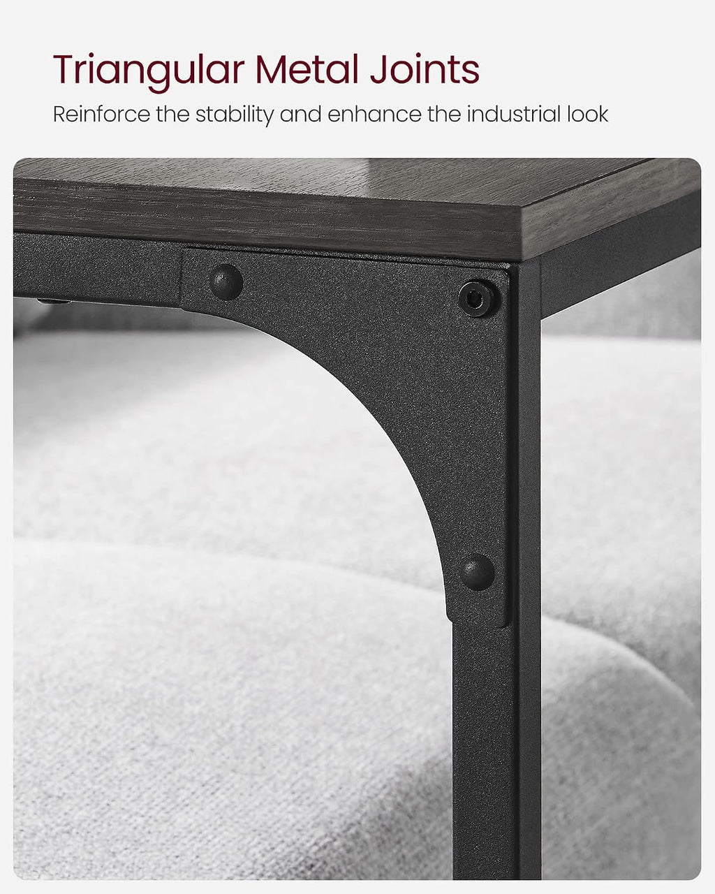 VASAGLE C-Shaped End Table, Couch Side Table for Sofa with Metal Frame - Image 10