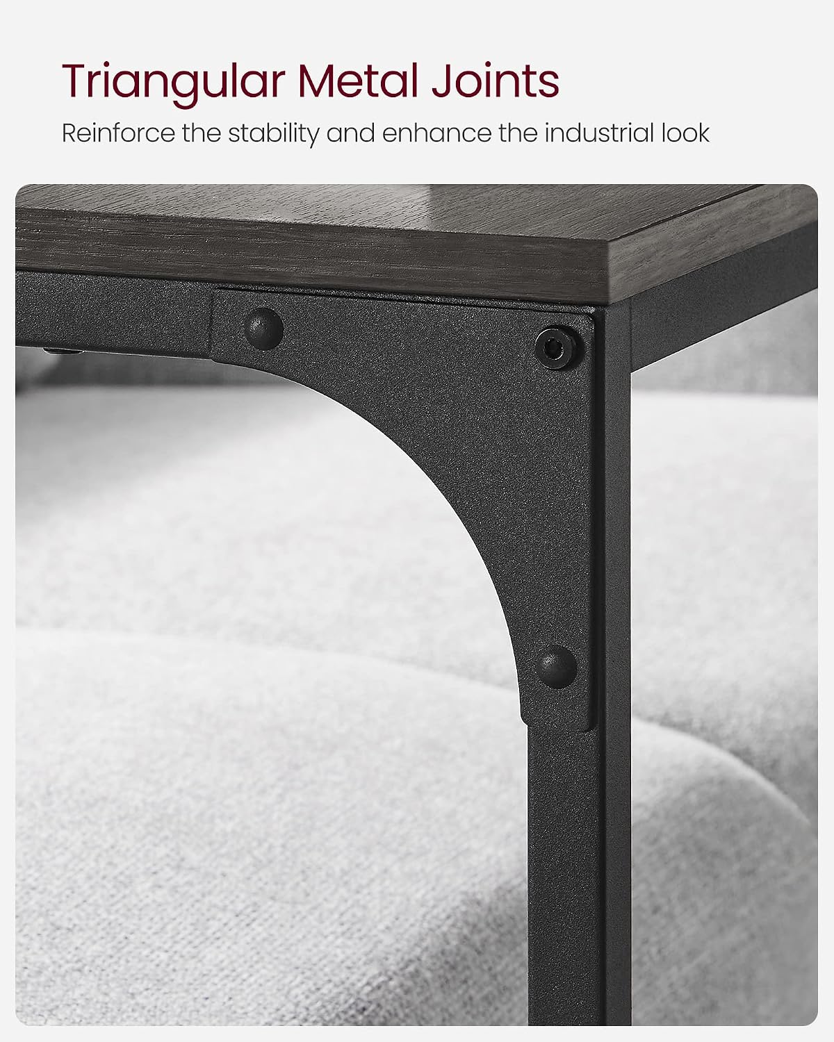 VASAGLE C-Shaped End Table, Couch Side Table for Sofa with Metal Frame - Image 10