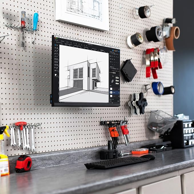 VIVO Articulating Single Monitor Pegboard Mount with Arm, Fits Screens up to 32 inches and Peg Boards up to 0.25 inches Thick with 1 inch Hole Spacing, Black, MOUNT-PB2A - Image 7