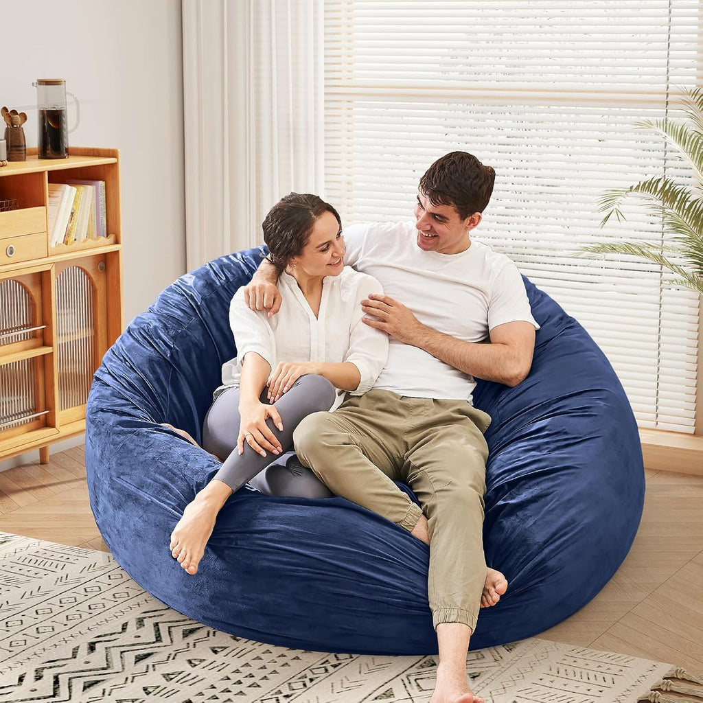Bean Bag Chairs for Adults - Giant Bean Bag Convertible Floor Sofa - Image 6