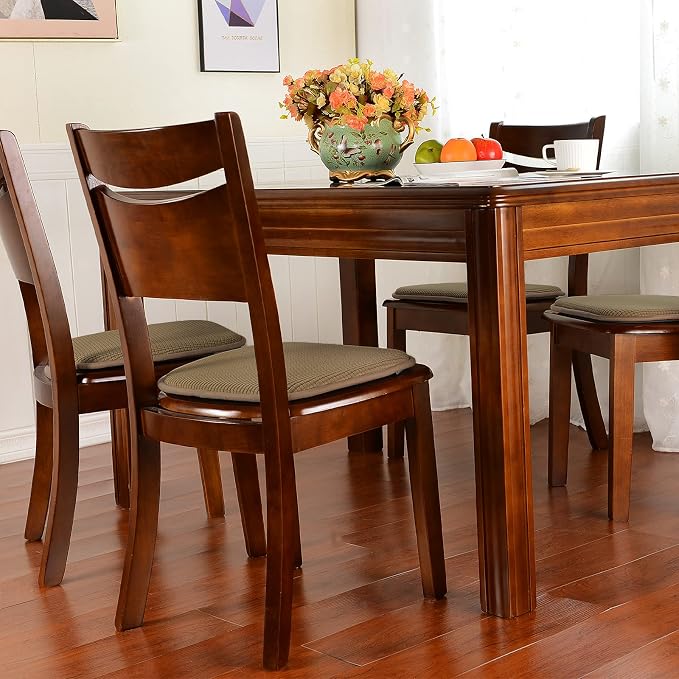 Shinnwa Kitchen Seat Cushions Set of 6, Non Slip Dining Chair Cushions, U-Shaped Indoor Chair Pads, 6 Pack, 15 x 16 Inches, Brown - Image 7