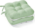BETU Chair Cushions for Dining Chairs Set of 2,3.5" Thick Kitchen Table Chair Pads with Ties,Non Slip Backing and Covers, Home Decor Seat Cushion for Dining Room,Bar,Patio Chairs15.5"X15.5"X3.5"Green by BETU