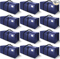 SWEET DOLPHIN 12 Pack 200LB Heavy-Duty Moving Bags with Wrap-Around Handles, Extra Large Storage Totes for Space Saving, Clothes Storage Bags, College Dorm Essentials, Blue, 24 Gal by SWEET+DOLPHIN