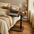Overbed Table with Wheels, Two-Way Tilt, Easy Pneumatic Adjustment by PEGZONE
