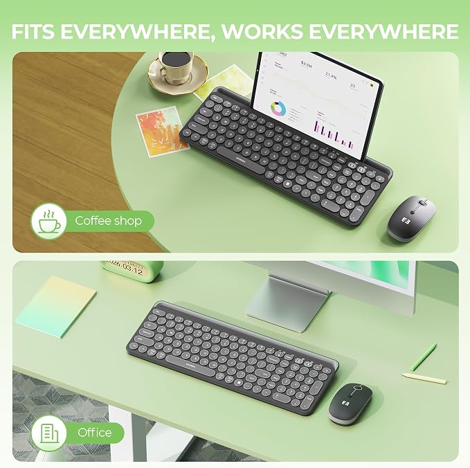 seenda CTU-301 Bluetooth Keyboard and Mouse Combo for iPad,Black | Bluetooth+2.4G combo with tablet holder, full-size keys and quiet clicks for iPad, iPhone, Mac, Windows and Android. - Image 8