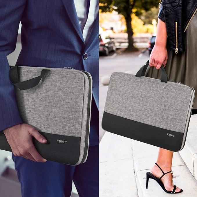 Ytonet Laptop Sleeve Case 13 13.3 Inch, TSA Slim Laptop Case with Handle | Compatible with MacBook Neo, Air, Pro HP Dell Notebooks, TSA, Slim, Water Resistant, Business Travel Carrying Cover, Grey - Image 6
