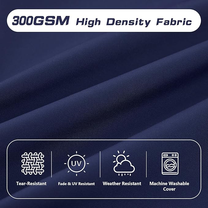 High Back Patio Chair Cushions, 21x20 Waterproof & Fade-Resistant Outdoor Dining Chair Cushions, Indoor/Outdoor High Back Cushion, Seat Pad for Glider and Lawn Chair, Navy Blue - Image 3