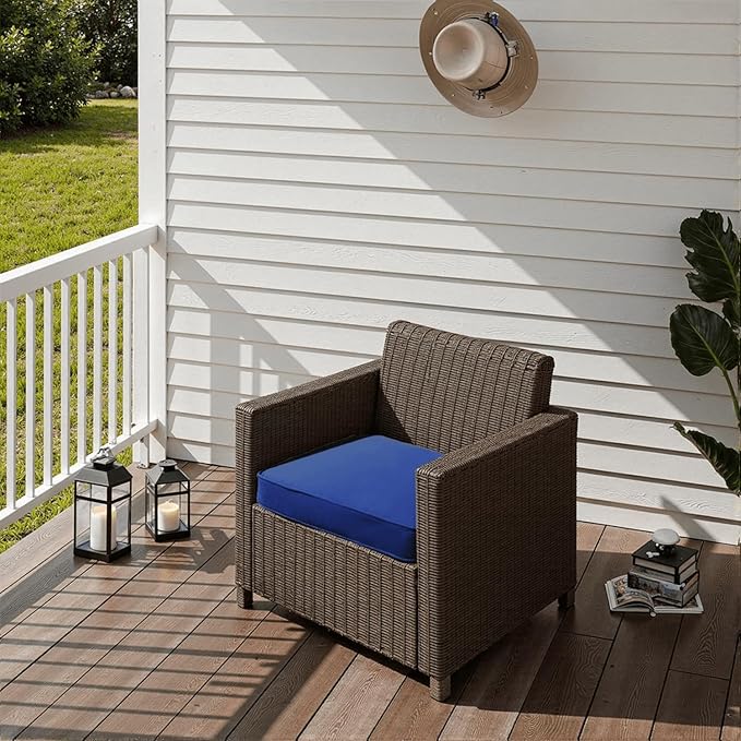 PatioGlow Outdoor Chair Cushions 20 x 20 x 3 Inch, Waterproof & Fade Resistant Patio Seat Cushion for Furniture with Handle and Ties, Thick Seating Pads for Outside Sofa Couch Set of 2, Blue - Image 6