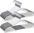 SONGMICS Plastic Clothes Hangers, Pack of 50, Space-Saving | 0.2 Inches Thick, 17.7 Inches Wide, 360° Swivel Hook, White and Dark Gray, BREANNA Collection UCRP050W50 by Unknown
