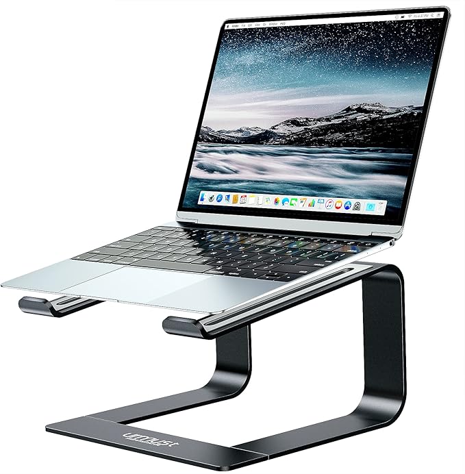 Laptop Stand for Desk, Black, Up to 15.6" Laptop | Ergonomic Computer Stand Riser Holder for MacBook Air Pro, Dell, HP, Lenovo, Samsung, Alienware by Urmust