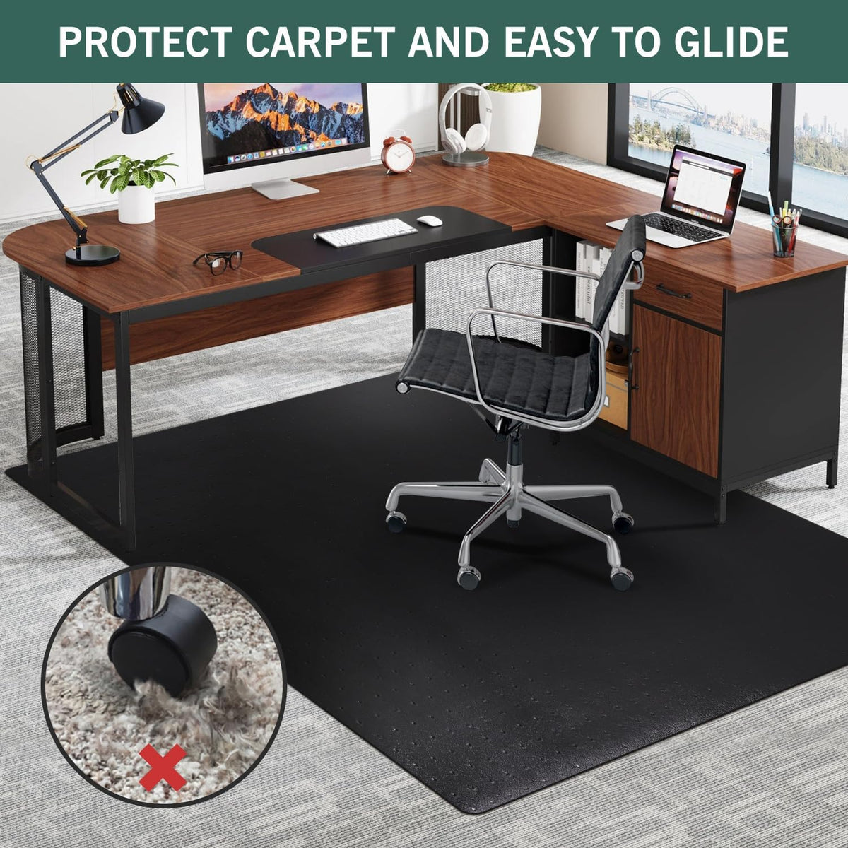 Large Office Chair Mat for Carpet, 46"x 60" Heavy Duty Desk Chair Mat - Image 3