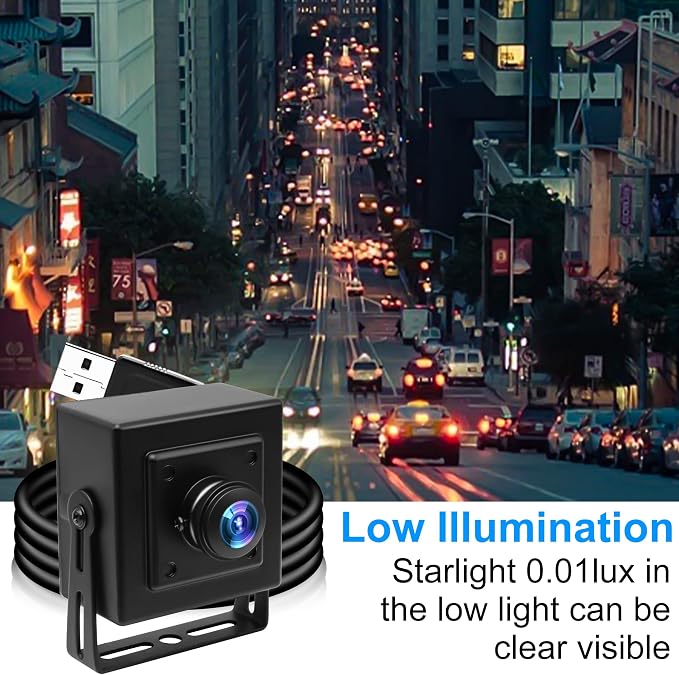 ELP Sony IMX323 Sensor Mini Wide Angle USB Camera with 180degree Fisheye Lens HD 1080P 0.01Lux Low Light PC Camera UVC H.264 USB2.0 Embedded Webcam for Computer, Laptop,Raspberry Pi - Image 3