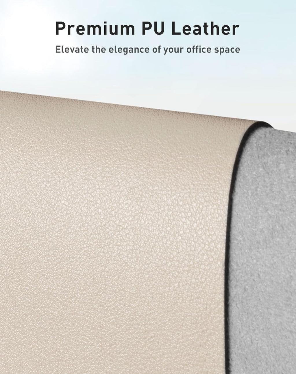 Aothia Faux Leather Desk Mat - Large Mouse Pad, Non-Slip PU Leather Blotter, Waterproof Writing Surface for Office and Home (Eggshell, 42" x 17") - Image 2