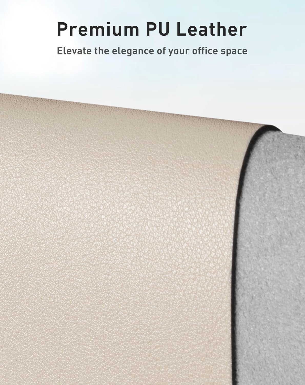 Aothia Faux Leather Desk Mat - Large Mouse Pad, Non-Slip PU Leather Blotter, Waterproof Writing Surface for Office and Home (Eggshell, 63" x 17") - Image 2