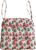 vctops Christmas U-Shaped Chair Cushions with Ties (Pattern D,16"x16") | Soft Comfortable Linen Textured Chair Pads Non Slip Seat Cushions for Indoor Dining Room and Kitchen Chairs by vctops