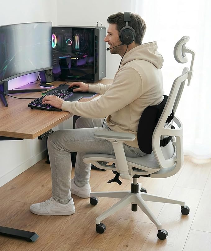 Everlasting Comfort The Original Lumbar Support Pillow for Office Chair - Improves Posture, Promotes Back Pain Relief - Superior Back Support for Gaming and Desk Chairs - Lumbar Pillow for Car, Couch - Image 6