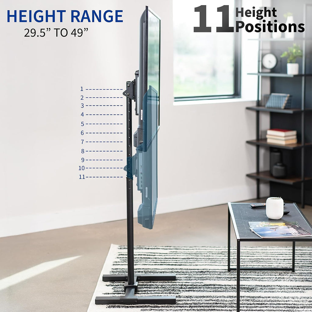 VIVO Height Adjustable TV Floor Stand for 13-50 in Screens - Image 2