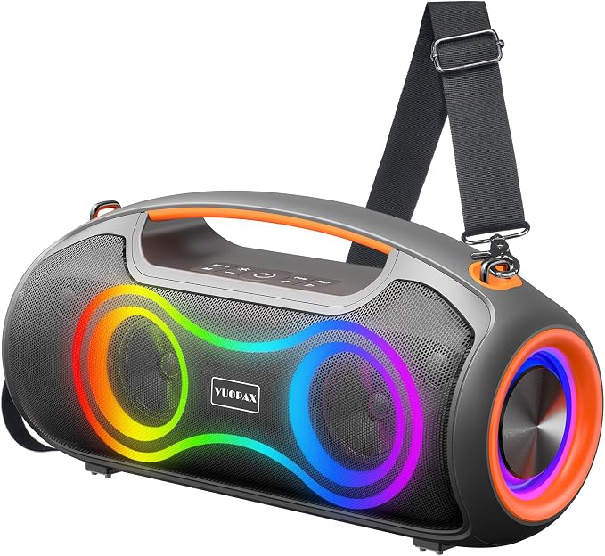 Portable Bluetooth Speaker Wireless, 180W Max Loud Waterproof Speakers, Bass Boost Boom Box for Party and Outdoor, w/2*Subwoofer, 2*Tweeter, DSP, IP65, 24H, TWS, TF, USB, AUX by Unknown